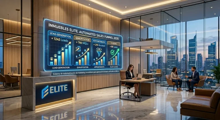 Sistema de automatización de marketing inmobiliario para generación de leads calificados en México.
